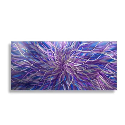 Purple Metal Wall Art Titled "Radiation" - Modern Elements Metal Art - MEJD890L