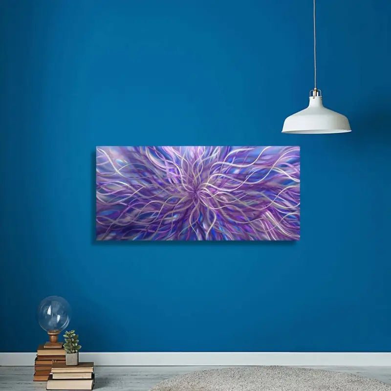 Purple Metal Wall Art Titled "Radiation" - Modern Elements Metal Art - MEJD890L