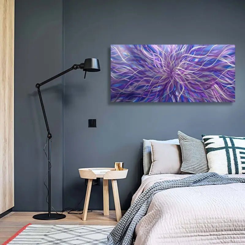 Purple Metal Wall Art Titled "Radiation" - Modern Elements Metal Art - MEJD890L