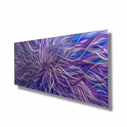 Purple Metal Wall Art Titled "Radiation" - Modern Elements Metal Art - MEJD890L
