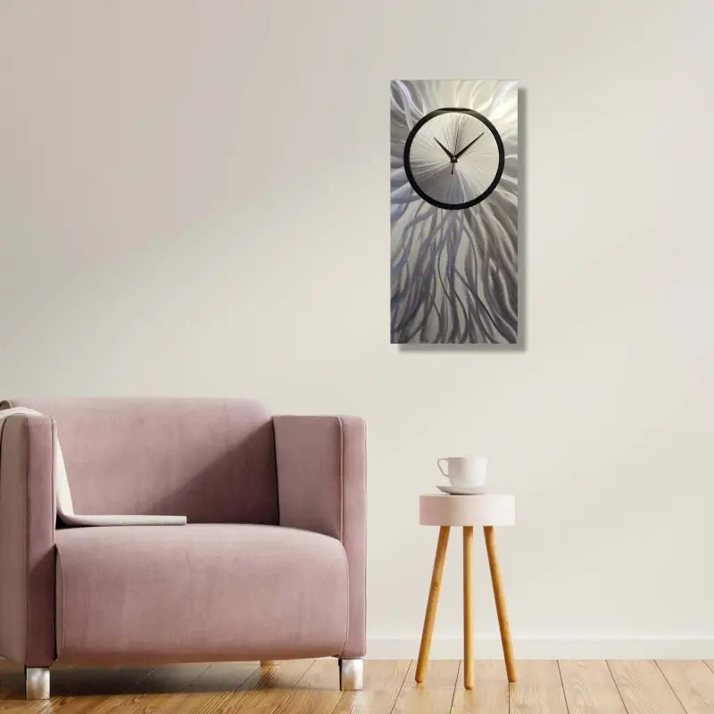 Extra Large Wall Clock Titled "Nova" - Modern Elements Metal Art
