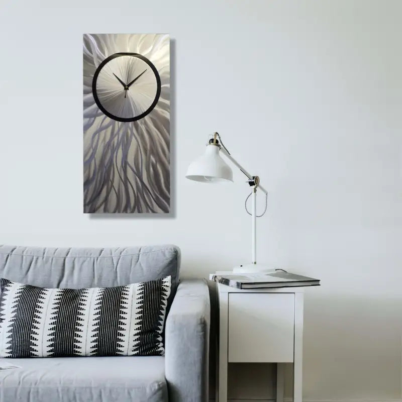 Large Wall Clock Titled "Nova" - Modern Elements Metal Art