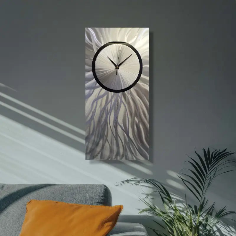 Quirky Wall Clock Titled "Nova" - Modern Elements Metal Art