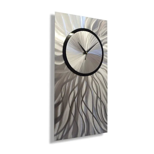 Quirky Clock Titled "Nova" - Modern Elements Metal Art