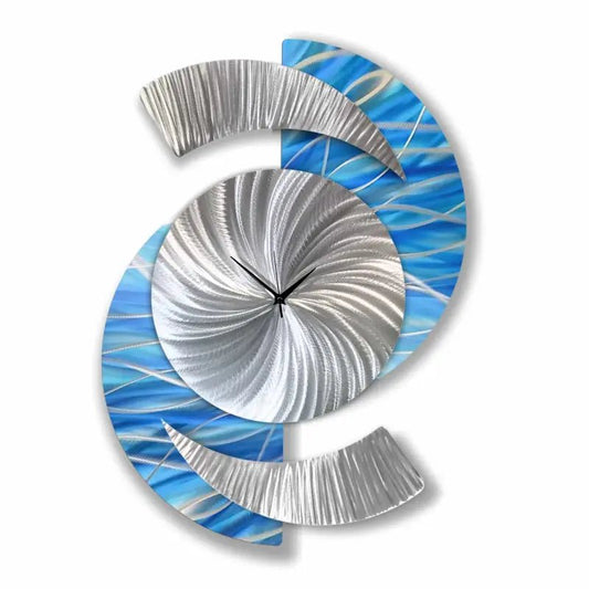 Quirky Wall Clock Titled "Elliptical" - Modern Elements Metal Art - 73839393