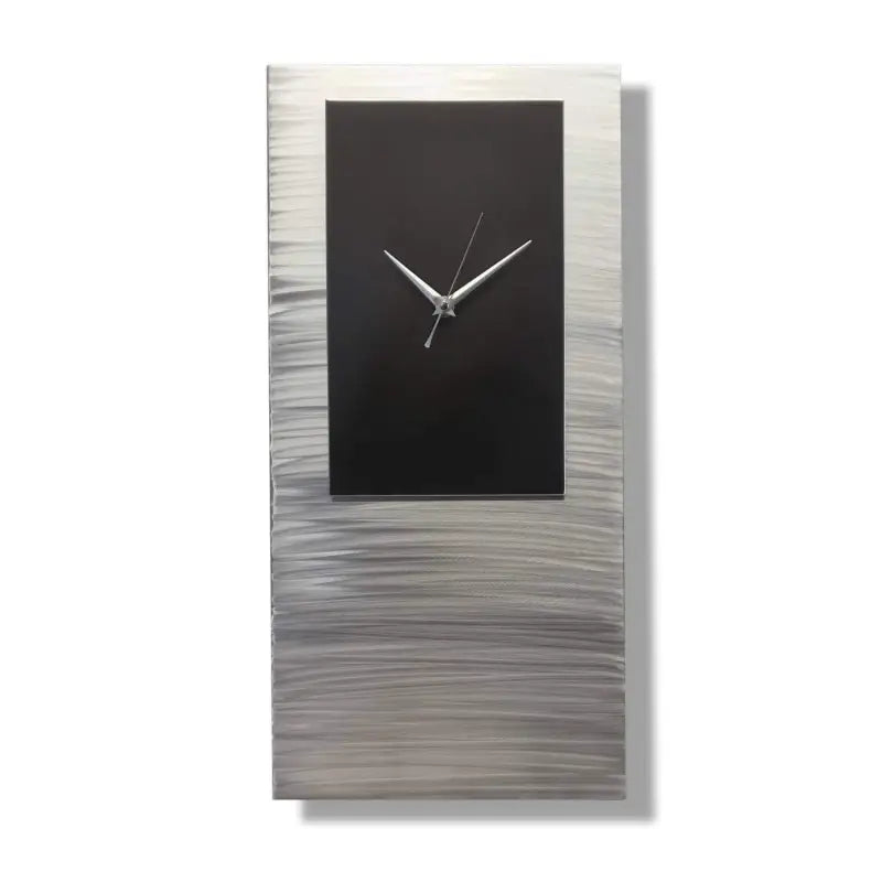 Rectangular Wall Clock Titled "Proteus" - Modern Elements Metal Art