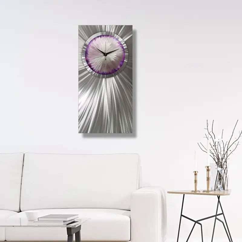 Large Wall Clock Titled "Floryce" - Modern Elements Metal Art