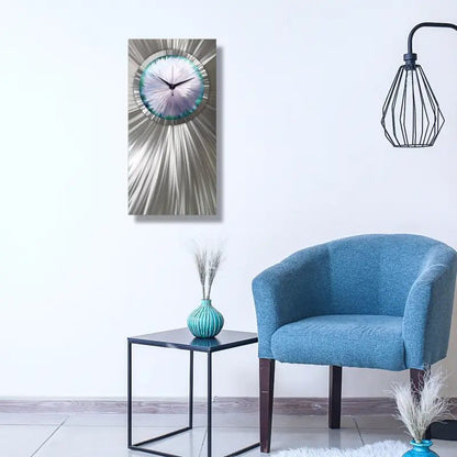 Rectangular Wall Clock Titled "Floryce" - Modern Elements Metal Art - ME057378NV