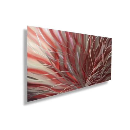 Red Wall Art Titled "Inbloom" (Red Edition) - Modern Elements Metal Art - ME4652249SX