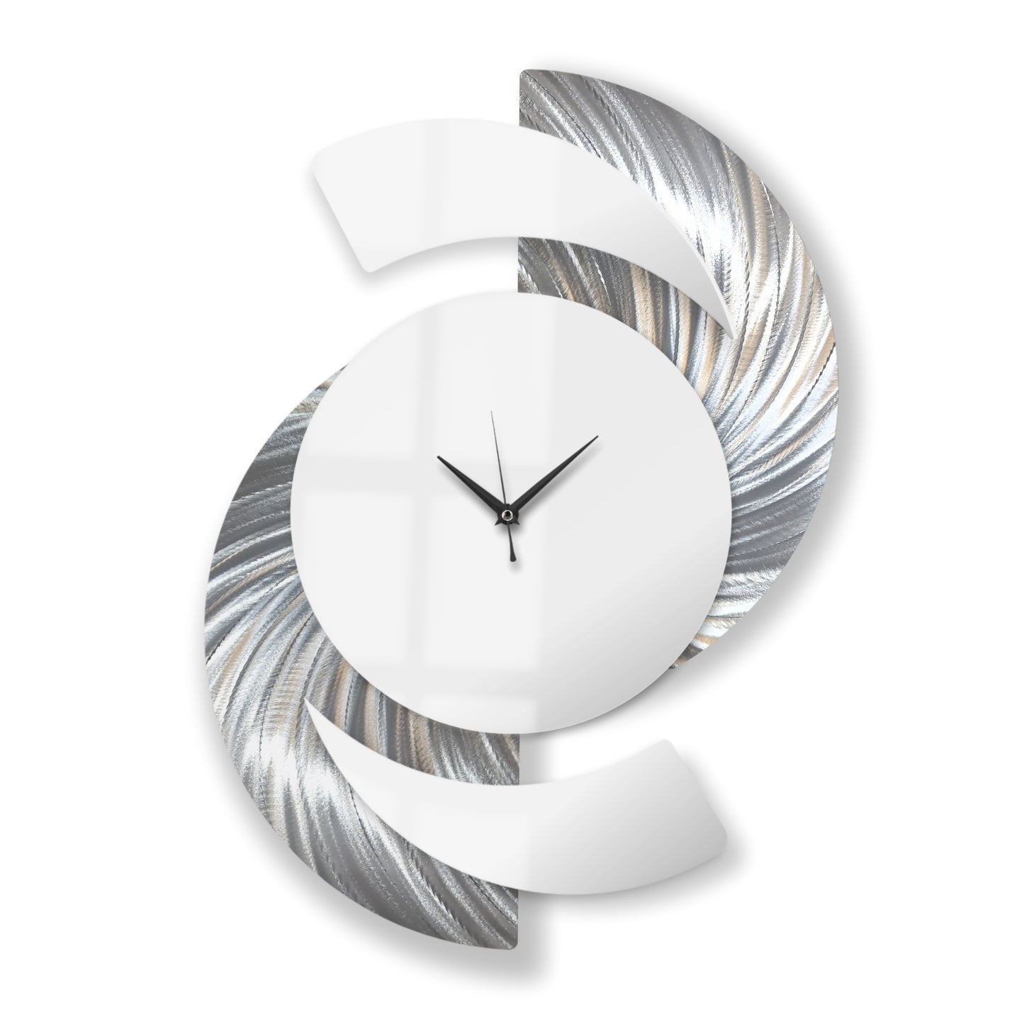 White & Silver Wall Clock Titled "Elliptical"