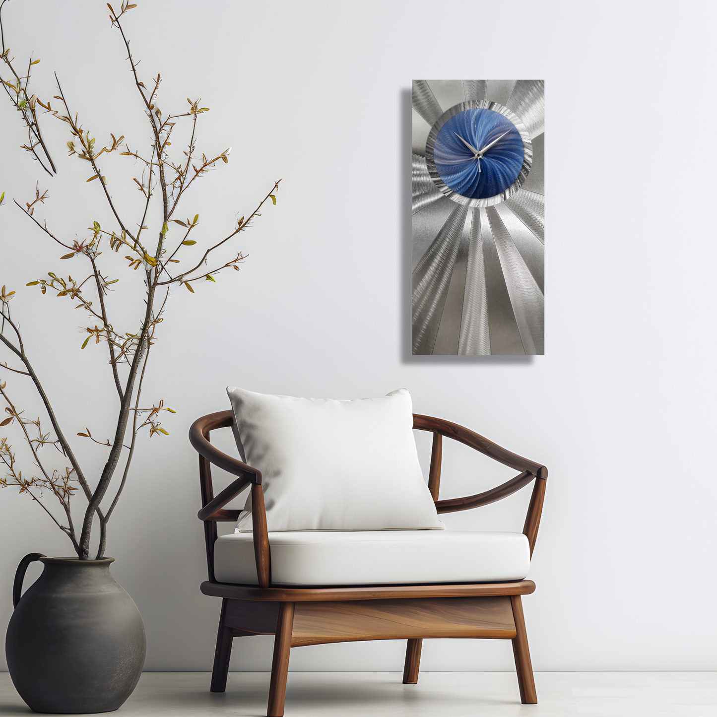 Blue and Silver Wall Clock Titled ’Elemental’ £149.99 Christopher Henderson