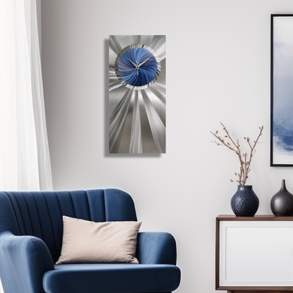 Blue and Silver Wall Clock Titled ’Elemental’ £149.99 Christopher Henderson