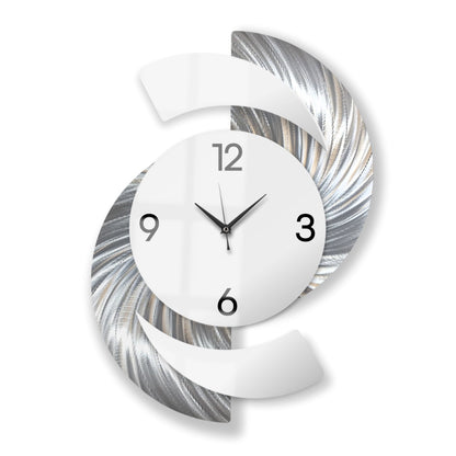 White & Silver Wall Clock Titled "Elliptical"