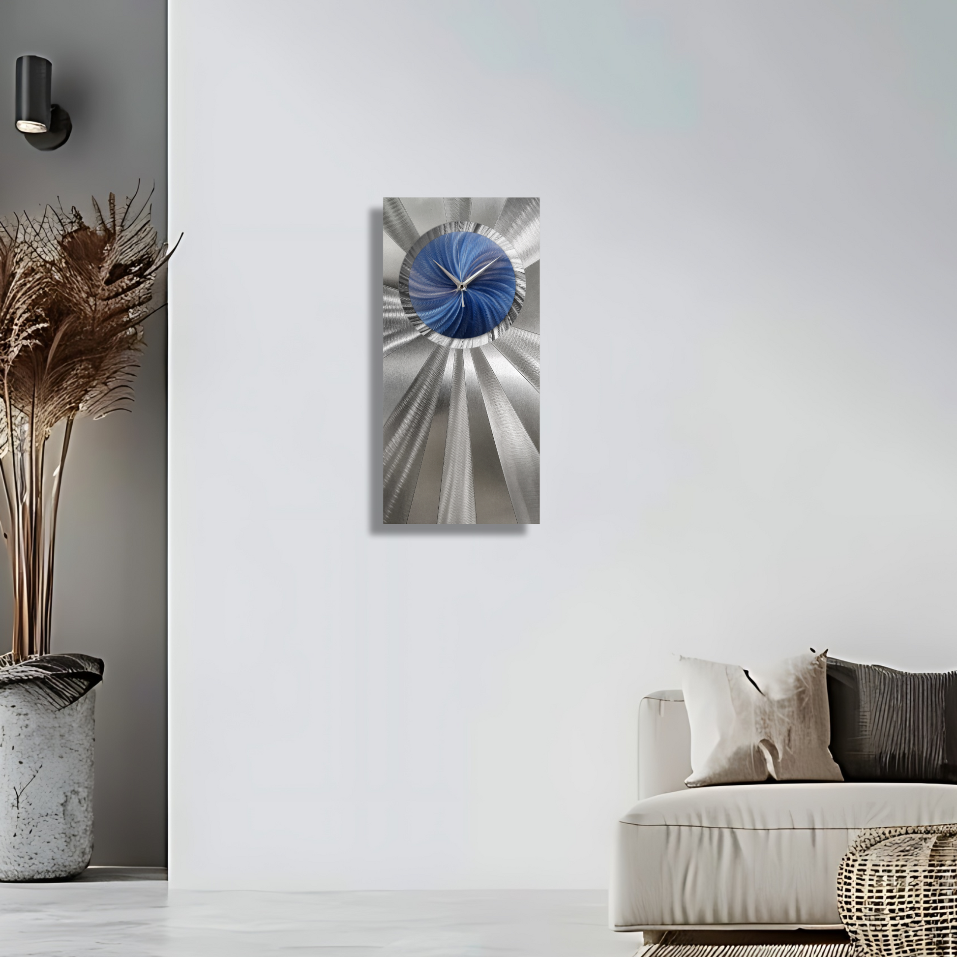 Blue and Silver Wall Clock Titled ’Elemental’ £149.99 Christopher Henderson