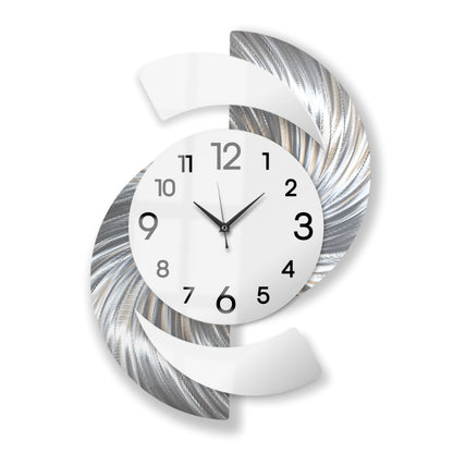 White & Silver Wall Clock Titled "Elliptical"