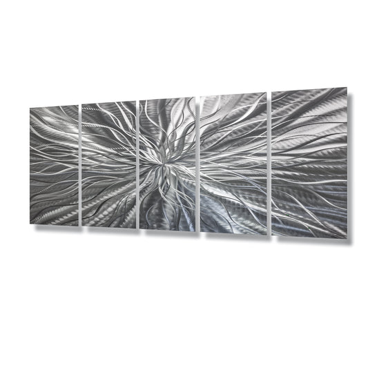 Extra Large Silver Metal Wall Art Titled Radiation (Set Christopher Henderson