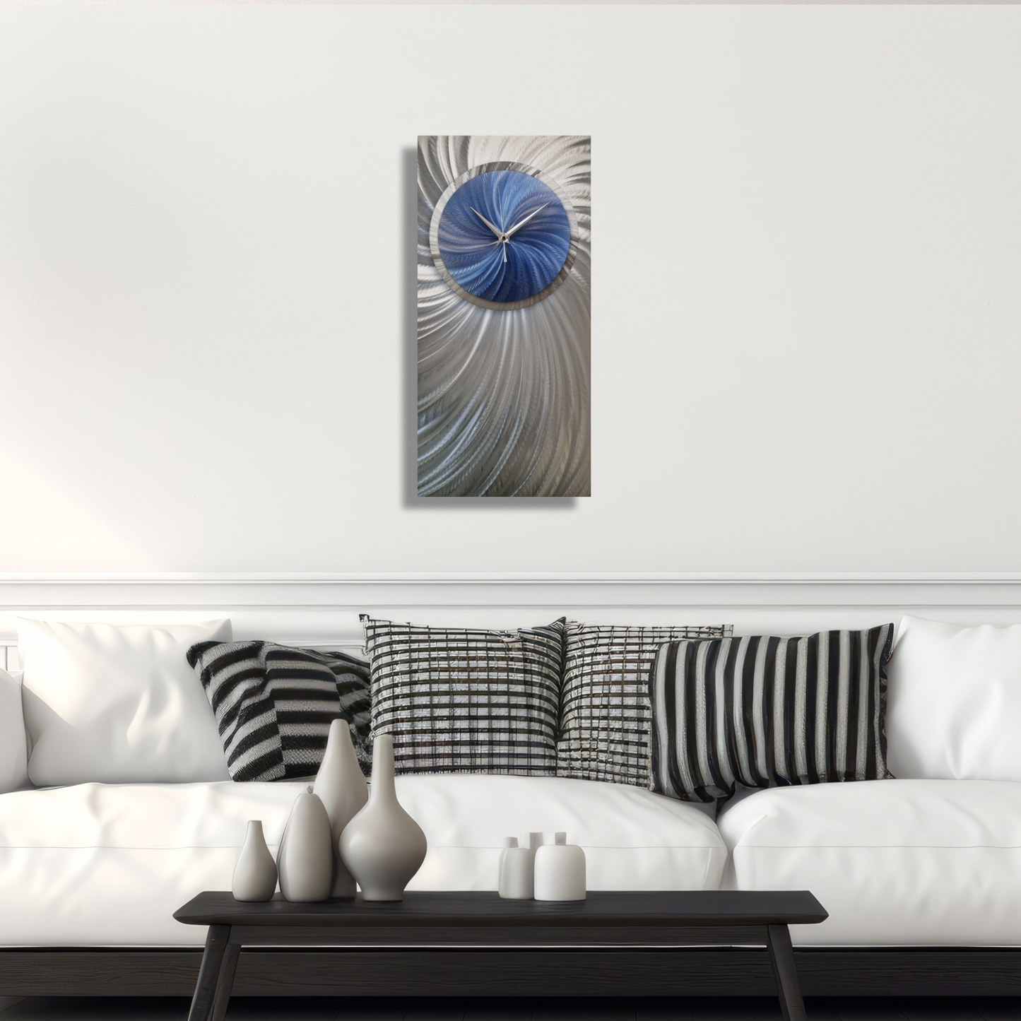 Silver Navy Blue Clock Titled ’Manifest’ £149.99 Christopher Henderson