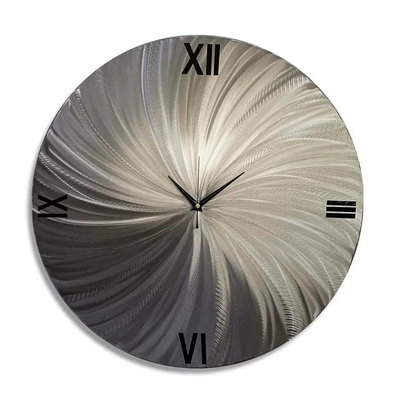 Round Large Wall Clock Titled "Sinope" - Modern Elements Metal Art