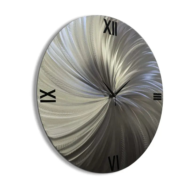 Round Large Wall Clock Titled "Sinope" - Modern Elements Metal Art