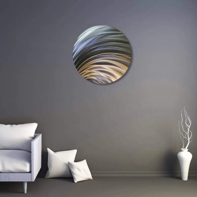 Round Metal Wall Art Titled "Cyllene" - Modern Elements Metal Art - MJ8520KA