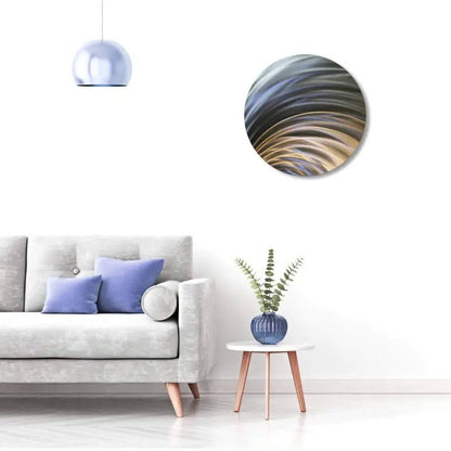 Round Metal Wall Art Titled "Cyllene" - Modern Elements Metal Art - MJ8520KA