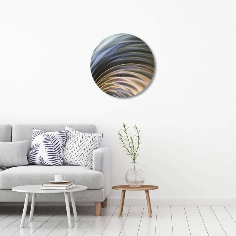 Round Metal Wall Art Titled "Cyllene" - Modern Elements Metal Art - MJ8520KA