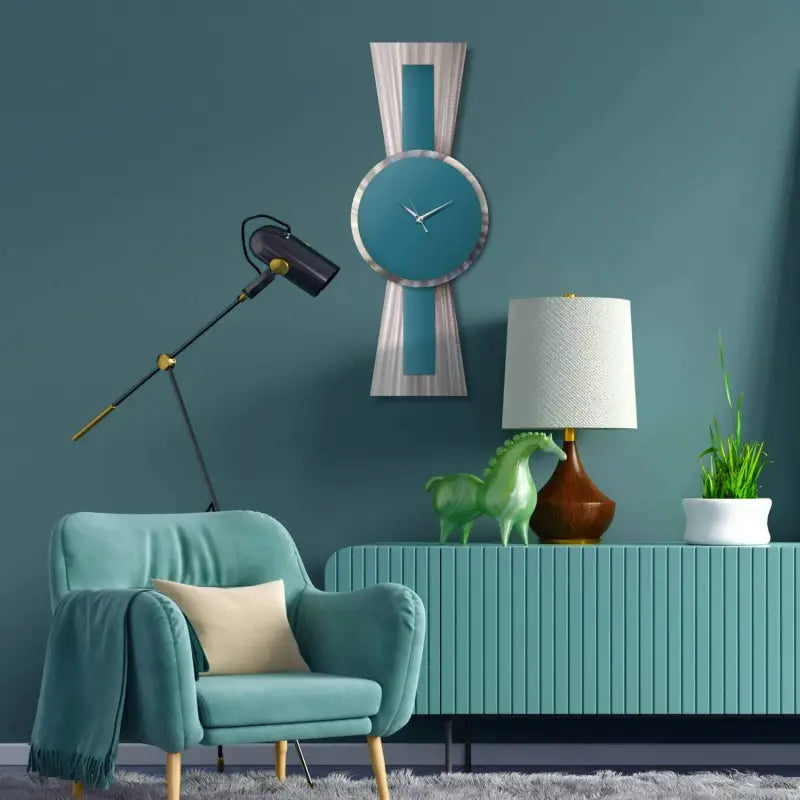 Sentinel | Large Metal Wall Clock | Teal Art Decor £220.99 Christopher Henderson