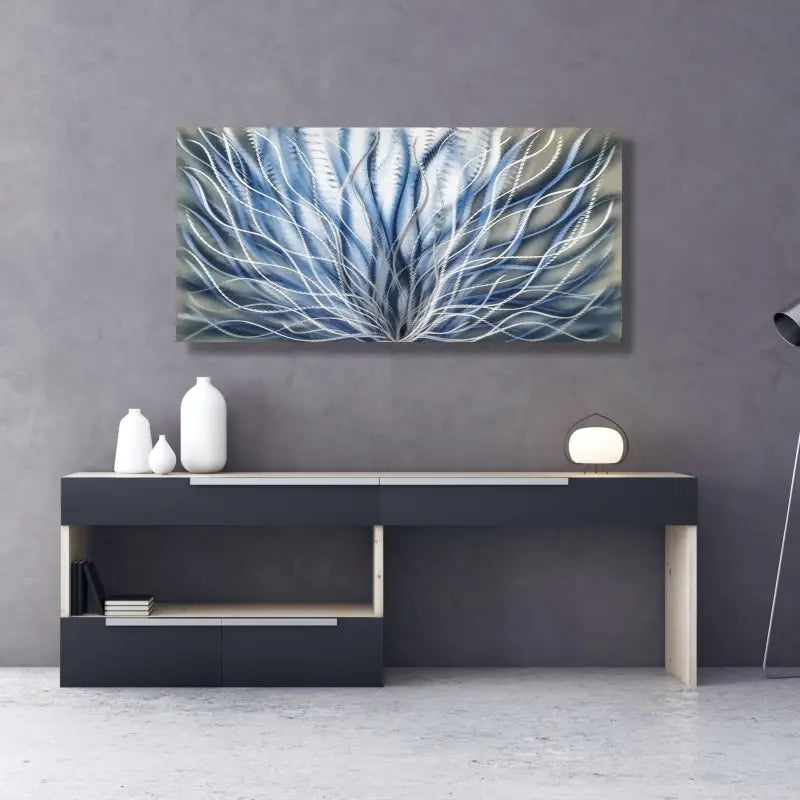 Silver & Blue Metal Wall Art Titled ’InBloom’ £99.99 Christopher Henderson