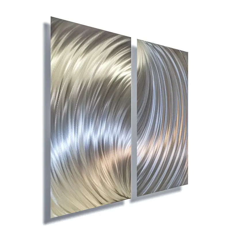 Silver Metal Wall Art Titled "Forces" - Modern Elements Metal Art
