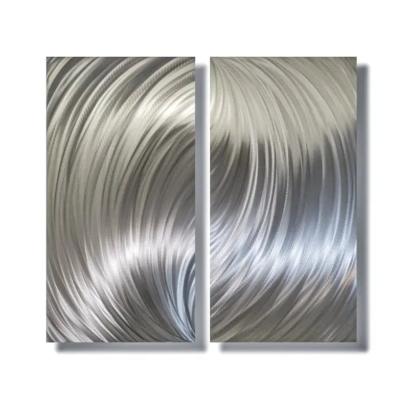 Silver Metal Wall Art Titled "Forces" - Modern Elements Metal Art