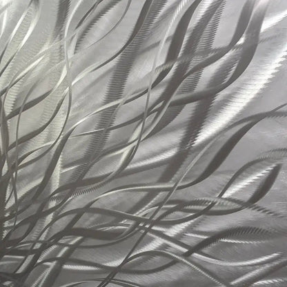 Silver Metal Wall Art Titled "Inbloom" (Silver Edition) - Modern Elements Metal Art - ME4655SX