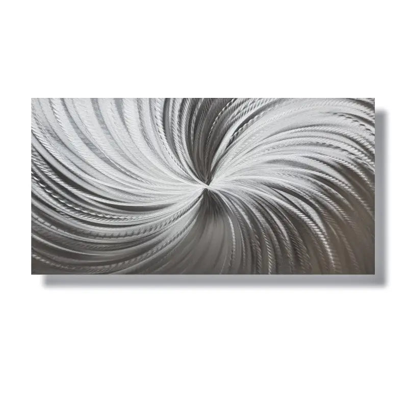 Silver Metal Wall Decor Titled "Silver Spiral" - Modern Elements Metal Art - MYKG930L