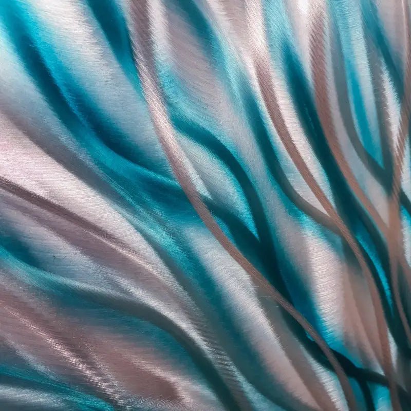 Teal Metal Wall Art Titled "InBloom" - Modern Elements Metal Art - ME4738X