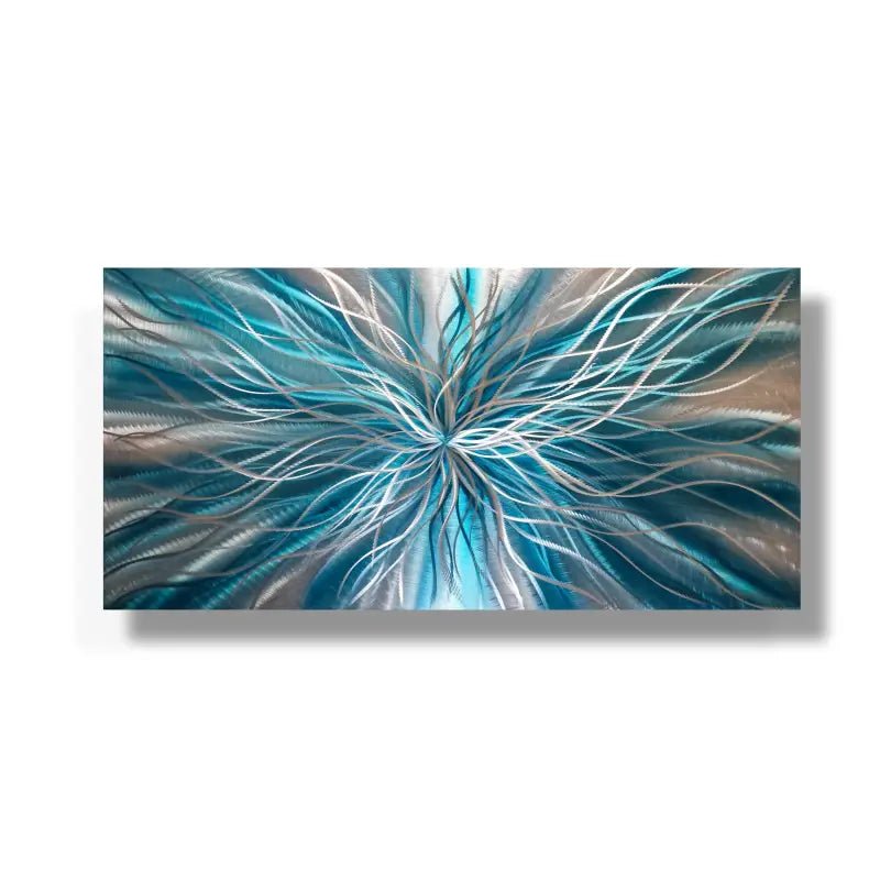 Teal Metal Wall Art Titled Radiation - Modern Elements Metal Art - MEJD890L