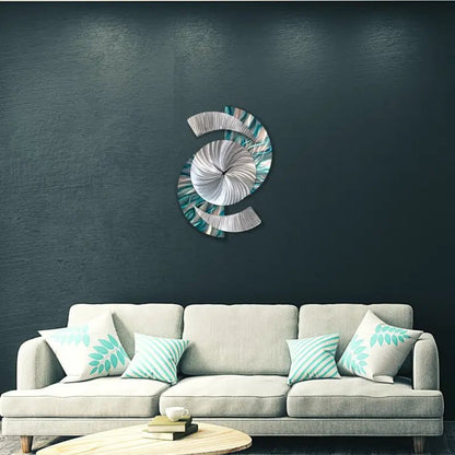 Teal Metal Wall Clock - Stylish Large Modern Sculpture for Unique Decor - Modern Elements Metal Art - ME928298X