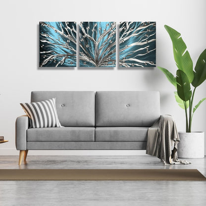 Tree of Life Metal Wall Art – 3 - Piece Gallery Set – Modern Wall Panels & Painting - Modern Elements Metal Art - ME786288