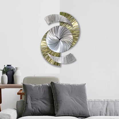 Unique Wall Clock Titled "Elliptical" - Modern Elements Metal Art