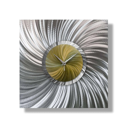 Unique Large Wall Clock Titled "Novel" - Modern Elements Metal Art - MW8002K5