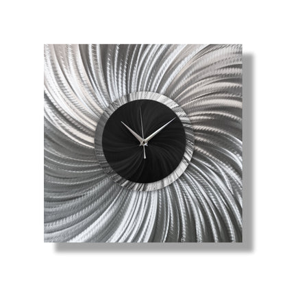 Unique Large Wall Clock Titled "Novel" - Modern Elements Metal Art - MW805789