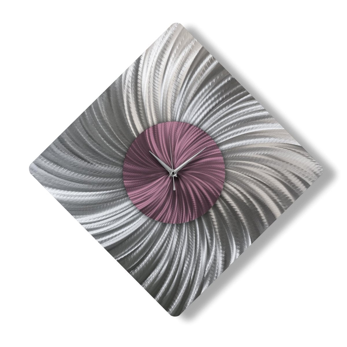 Unique Silver Wall Clock – Oversized Modern Metal Sculpture & Abstract Wall Art - Modern Elements Metal Art - MEA722828