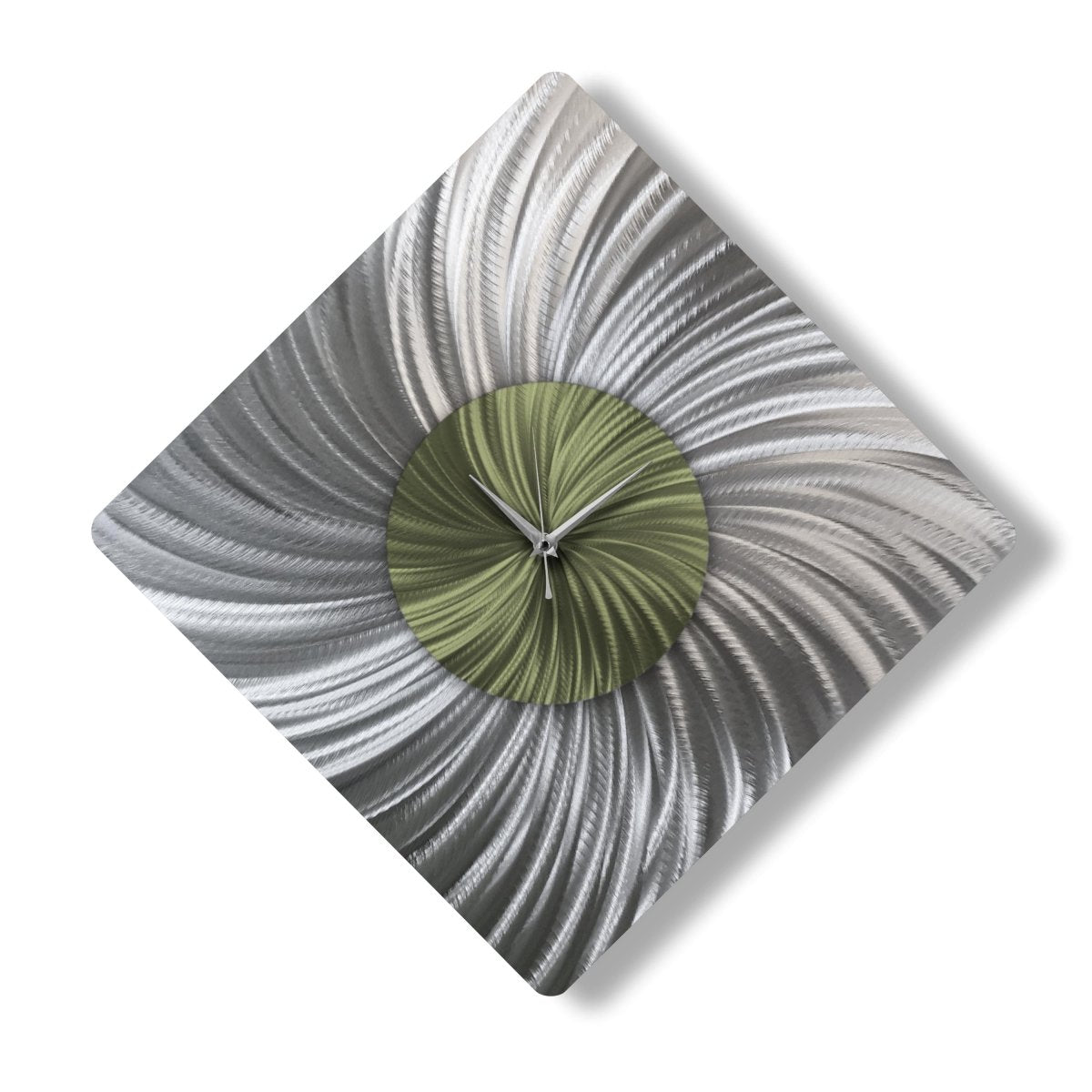 Unique Silver Wall Clock – Oversized Modern Metal Sculpture & Abstract Wall Art - Modern Elements Metal Art - MEA722828