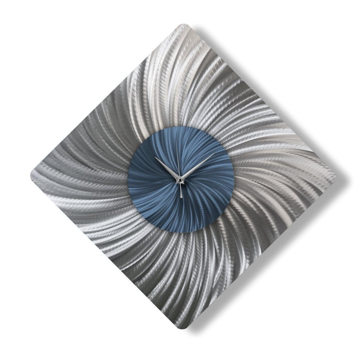 Unique Silver Wall Clock – Oversized Modern Metal Sculpture & Abstract Wall Art - Modern Elements Metal Art - MEA722828