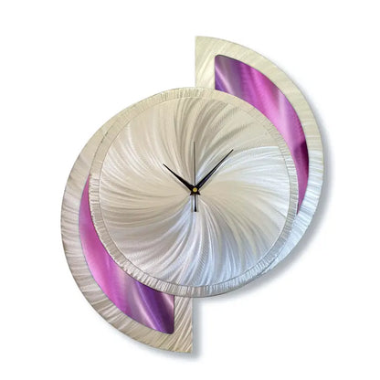 Unique Wall Clock Titled ’Elliptic’ £159.99 Purple, Magneta, Silver Christopher Henderson