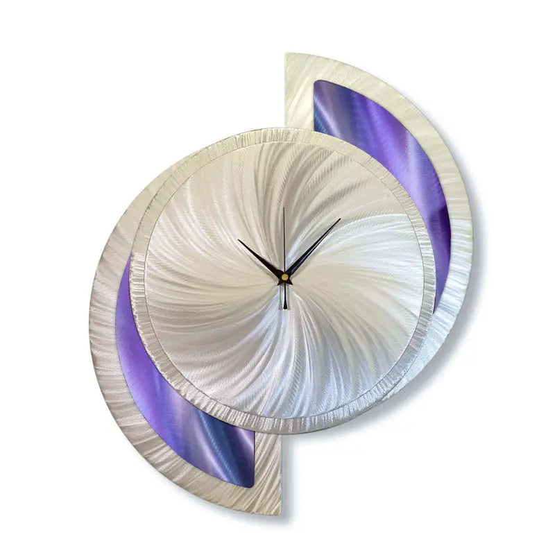 Unique Wall Clock Titled ’Elliptic’ £159.99 Purple, Sapphire Blue, Silver Christopher Henderson