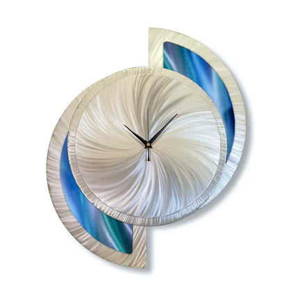 Unique Wall Clock Titled ’Elliptic’ £159.99 Sapphire Blue, Mid Silver Christopher Henderson