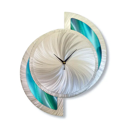 Unique Wall Clock Titled ’Elliptic’ £159.99 Teal, Mid Blue, Silver Christopher Henderson