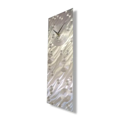 Silver Wall Clock Titled "Cloud Chaser" - Modern Elements Metal Art