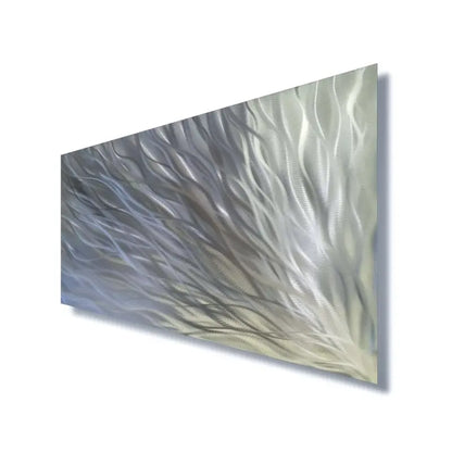 Silver Wall Art Sculpture Titled "Kosmosis" - Modern Elements Metal Art