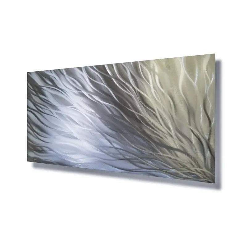 Silver Wall Art Sculpture Titled "Kosmosis" - Modern Elements Metal Art